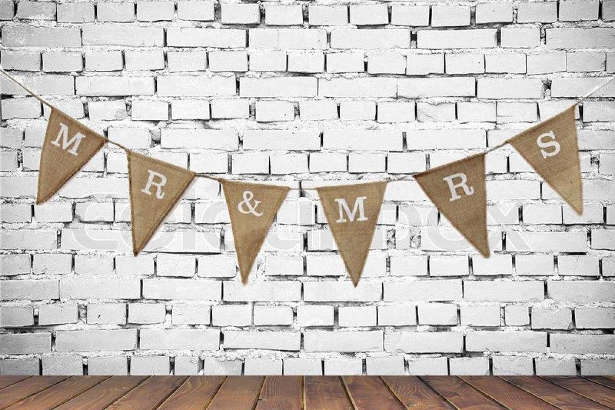 hessian burlap mr mrs banner rustic wedding decoration garland party bunting favor